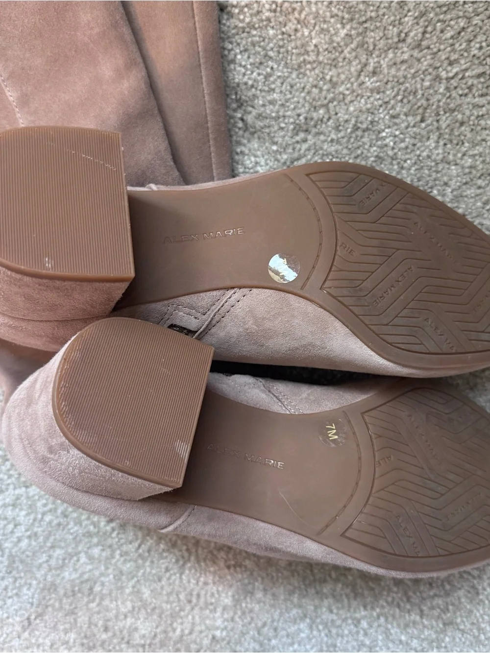 Alex Marie prizelle Tall Suede Boots in light brown tan piazza taupe 7 EUC